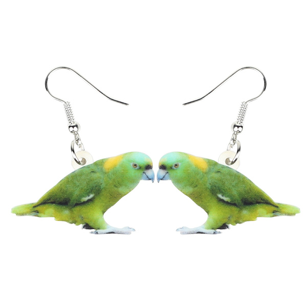 Lime Green Parrot Feather Earrings Adorned With Tiny Dangling Green Chinese  Crystal Beads - Etsy