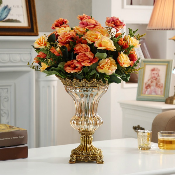 European-style crystal glass vase decoration living room dried flower  flower arrangement coffee table decoration TV cabinet dining table  hydroponic