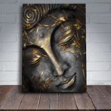 golden, Head, canvapainting, Home Decor