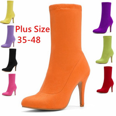 Plus Size, sexy shoes, stretchyboot, Red