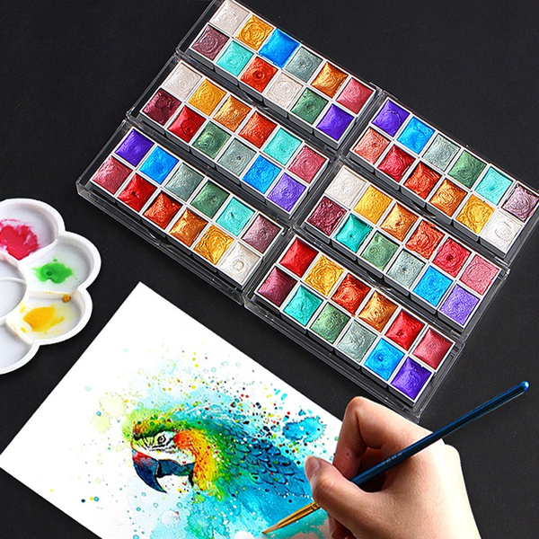 60-color Pearlescent Watercolor Pigment Mineral Solid Dye DIY Watercolor  Painting Creative Nail Decoration Acrylic Paint