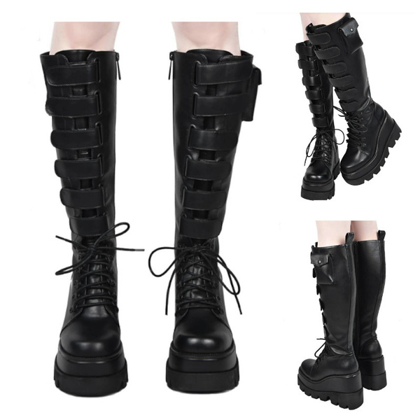 black pump boots