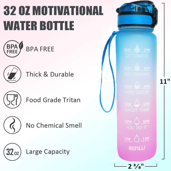 1l Large Capacity Motivational Water Bottle - 1l Portable Large
