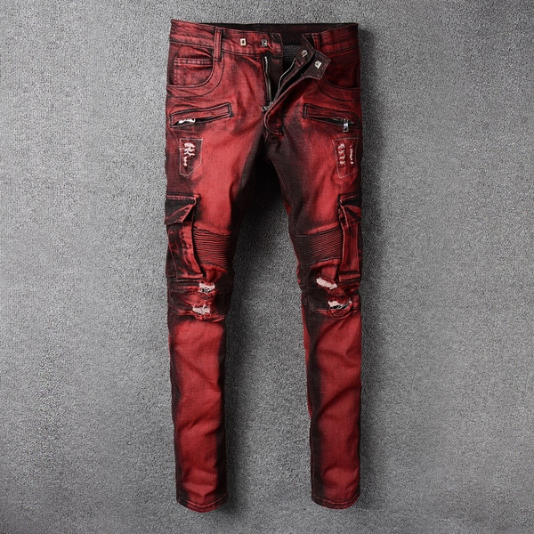 Ripped best sale red jeans