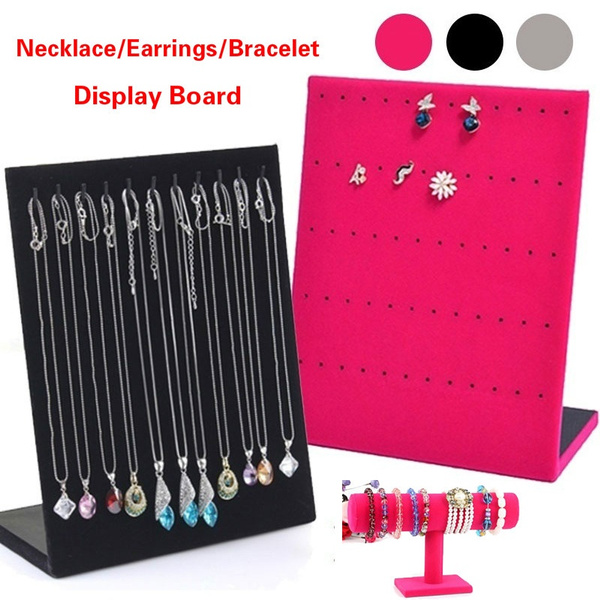 Bracelet Necklace Studs Earrings Display Board Holder Stand Jewelry Showcase UK 