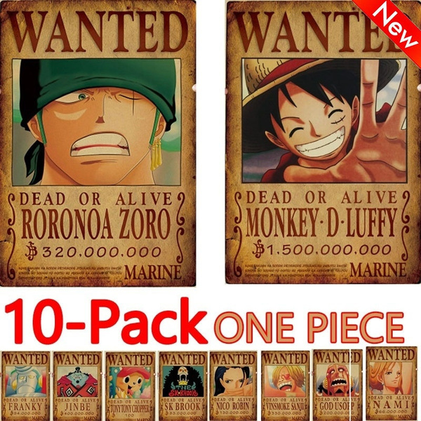 New Anime Posters 10pcs One Piece Luffy Wanted Poster Zoro Nami Franky Usopp Sanji Chopper Robin Brook Jinbe Paper Wall Decor 51 5x36cm Wish New Anime Posters 10pcs One Piece Luffy Wanted Poster Zoro Nami Franky Usopp Sanji Chopper Robin Brook Jinbe Paper Wall Decor 51 5x36cm Wish