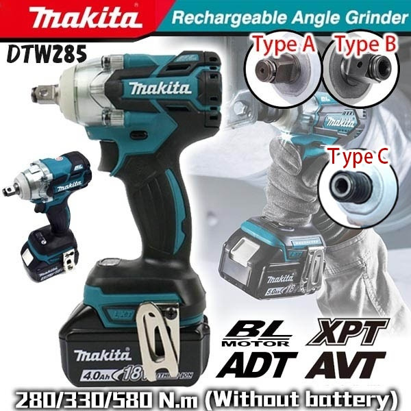 2021 Top Quality Makita DTW285 18V Impact Wrench Brushless Motor Cordless  Electric Wrench Power Tool 520 N.m 1/2