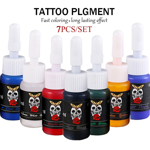 5ml Tattoo Ink 7 Colors Pigment for Semi-permanent Eyebrow Eyeliner Lip Body  Arts Paint Makeup Tattoo Supplies