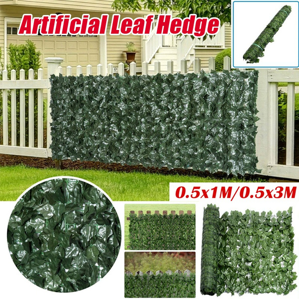 1M*3M Wall Artificial Ivy Leaf Hedge Screening Roll Garden Fence Balcony Privacy 
