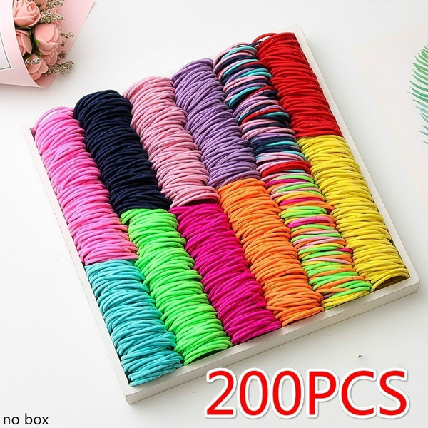 0 100 Pieces Accessoires Pour Cheveux Fille Couleur Bonbon Elastique Elastique Bande De Cheveux Enfant Bebe Bandeau Chouchou Wish