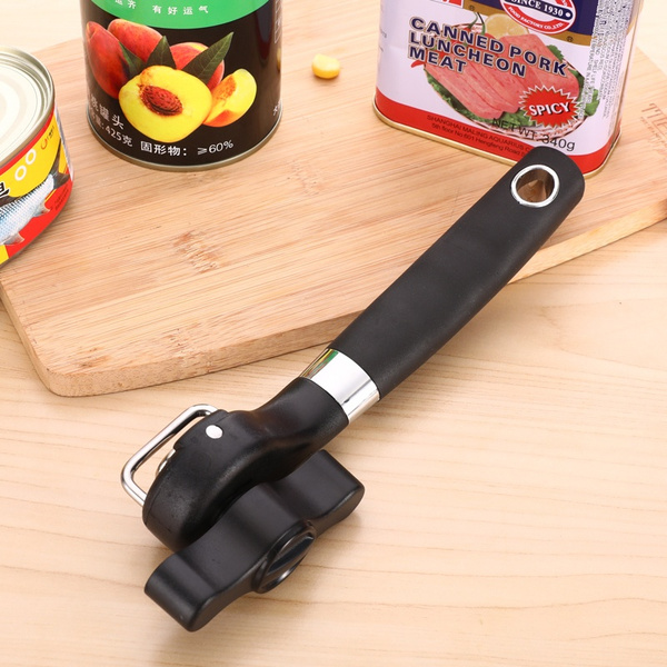 Manual Tin Can Opener Safe Cut Lid Smooth Edge Side Stainless Steel Kitchen