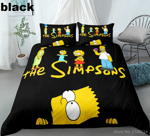 The Simpsons Kids Comforter Set Cartoon Comforter Set 3D Bedding Twin Full Queen 