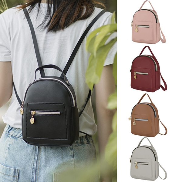 New Cute Mini Backpack Leather Shoulder Bag Multi-Function Small Backpack  School Backpack for Women