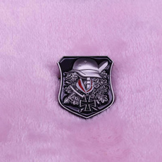 Helmet, shield, Pins, Army