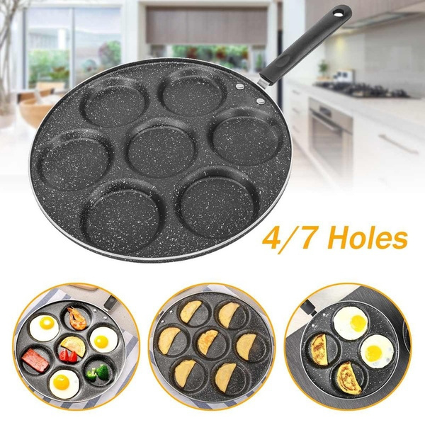 4 Holes Frying Pan Non Stick Skillet Eggs Pancake Steak Pan Kitchen Cookware 