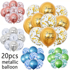 5/10/20pcs Metallic Balloon Happy Birthday Balloon Confetti Balloon Gold Silver Blue