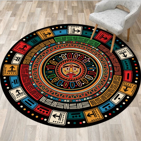 Colourful Round Rug Ethnic Pattern Popular Rug,Ethnic Pattern Round Rug Round Carpet With Ethnic Pattern Round Rug Ethnic Pattern Rug