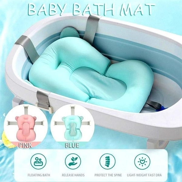 Baby Bath Tub Newborn Baby Foldable Baby Bath Tub Pad & Chair