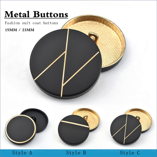 15/23MM Black metal buttons Sewing buttons buttons for clothing Shank