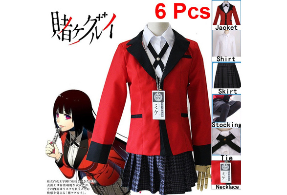 Anime Kakegurui Yumeko Jabami Costumes 6pcs/set 