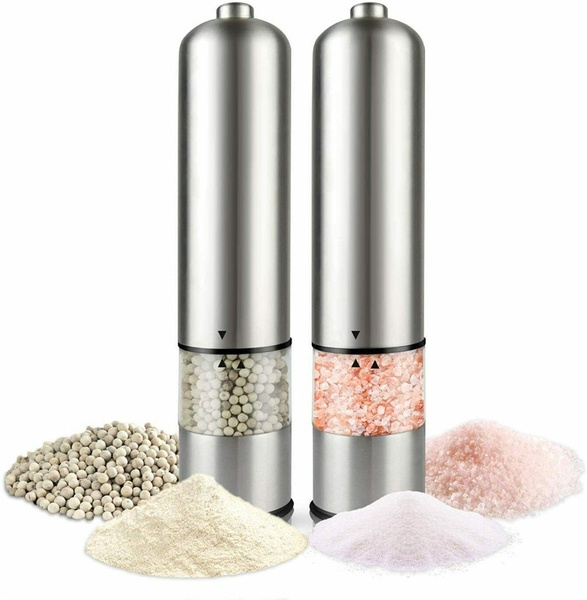 Electric Salt And Pepper Grinder Set - Battery Operated Stainless