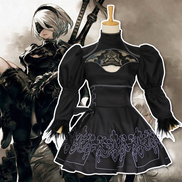 Game Nier Automata Yorha 2B Cosplay Suit Anime Women Outfit Disguise  Costume Set Fancy Halloween Girls Party Black Dress