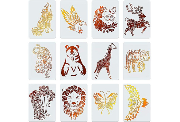 Colorations Animal Shape Stencils, 8 inch - Set of 12