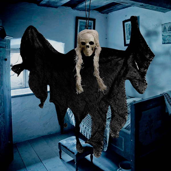 Scary Haunted Halloween Props Hanging Skull Skeleton Ghost Party House Decor 