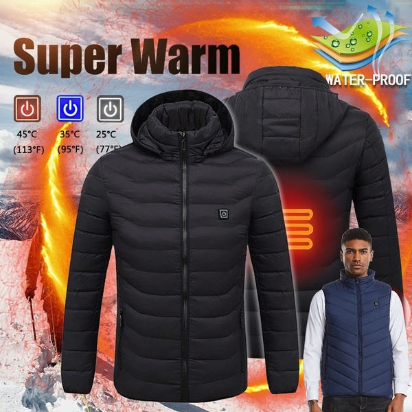 2020 Fabric Upgrade Winter Heated USB 3 Color Work Jacket Coats Heated Vest  Adjustable Temperature Control Safety Clothing