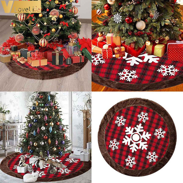 blue buffalo plaid tree skirt