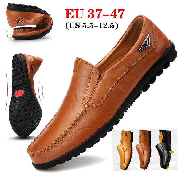 Men's Genuine Leather Loafer Shoes Slip On Soft