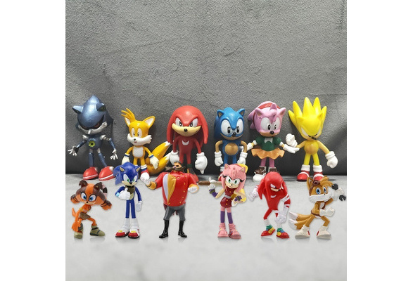 6Pcs/Set Sonic The Hedgehog Action Figure Toy Sonic Shadow Tails PVC Action  Figure Model Dolls Kids Toys