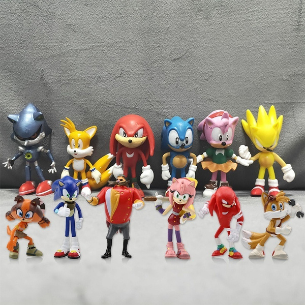 6pcs / set Sonic Series Mini Action Figurines Pvc Doll Modèle