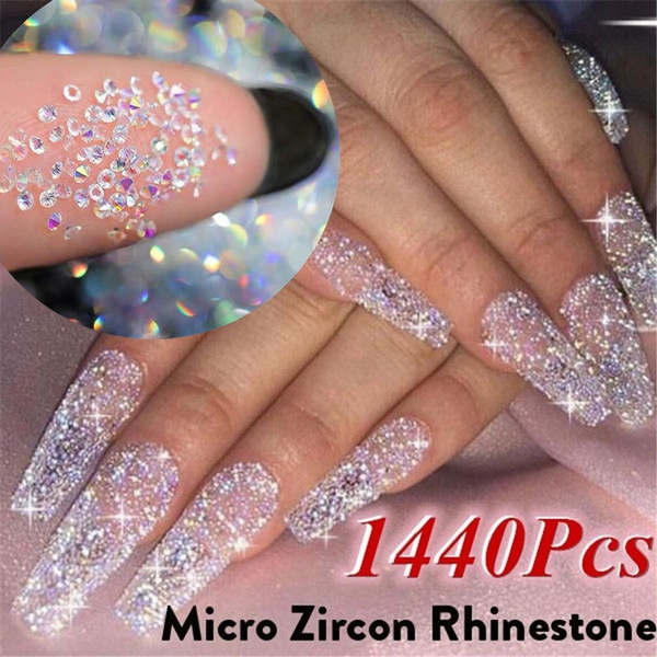 1440Pcs Ultra Mini Micro Diamonds Rhinestone Crystals,18 Colors Tiny 1.1mm  Micro Diamond Glass Sand Rhinestones for Nail Art Sparkly Micro Nail Art  Gems