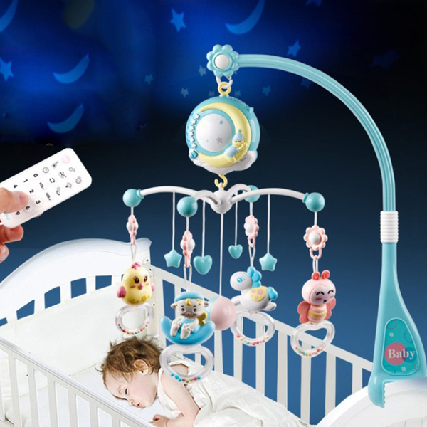 Musical Baby Crib Mobile Toy Toddler Bed Bell With Cartoon Early Learning Toys Wish