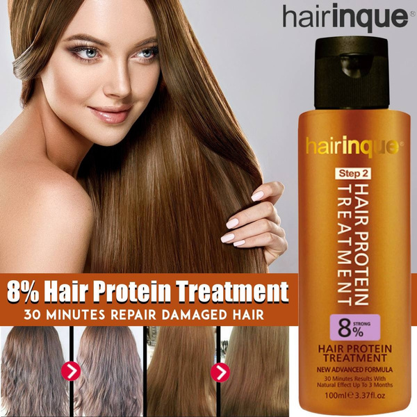 Hairinque 100ml 8% Hair Protein Treatment Straight Hair Damaged Hair Repair Curly  Hair Care Smooth Conditioner for Frizzy Damage | Wish