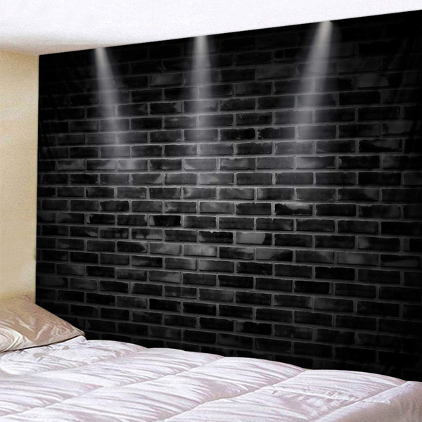 Black brick wall deals bedroom