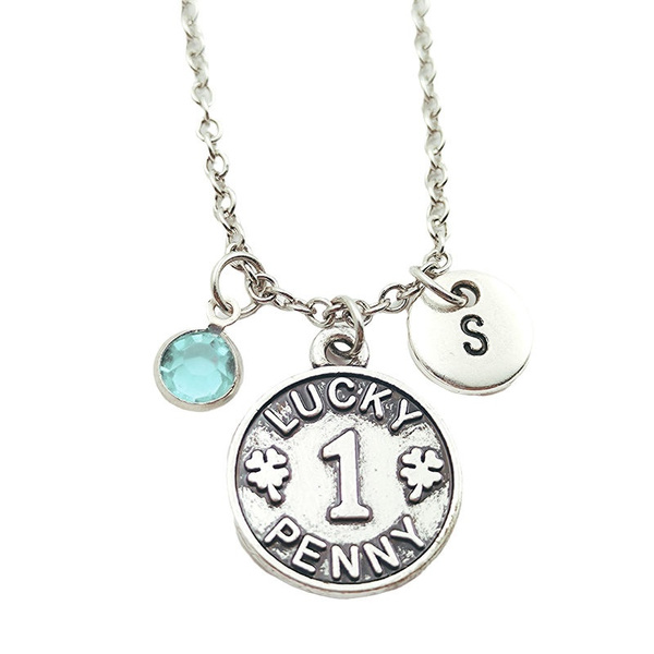 Lucky Penny Necklace Creative Initial 
