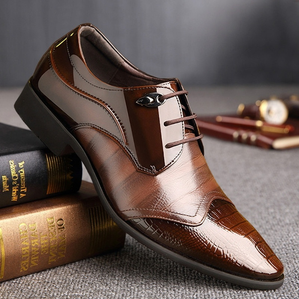 Details about   British Business Mens Crocodile Leather Dress Wedding Formal Oxfords Party Shoes