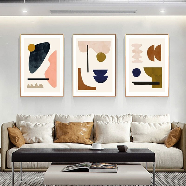 Geometric Color Block Poster and Prints Canvas