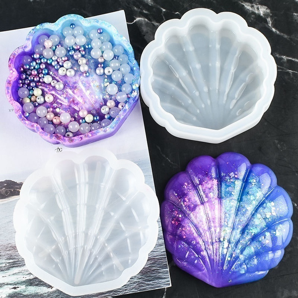 2 Pieces/set of Shell-shaped Silicone Mold DIY Epoxy Resin Mold DIY Jewelry  Crafts Storage Box Mold Jewelry Handicraft Making Tools