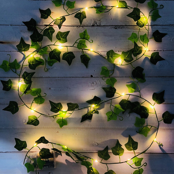 20/100LED Artificial Plants LED String Light Green Leaf Vine Battery