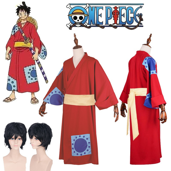  EROOLU Monkey D. Luffy Anime Cosplay Costume Kimono