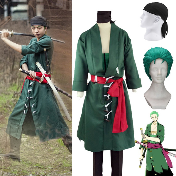 5PCS Japanese Anime One Piece Roronoa Zoro Cosplay Costume Comic Halloween Cosplay