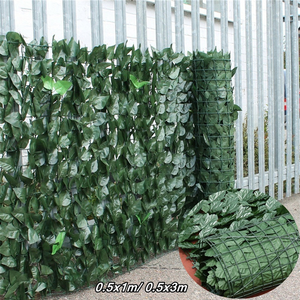 1m 3m Artificial Hedge Ivy Leaf Garden Fence Roll Privacy Screen Balcony Wall Cover Wish - Plastic Ivy Wall Covering