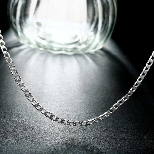 18k white gold plated chain