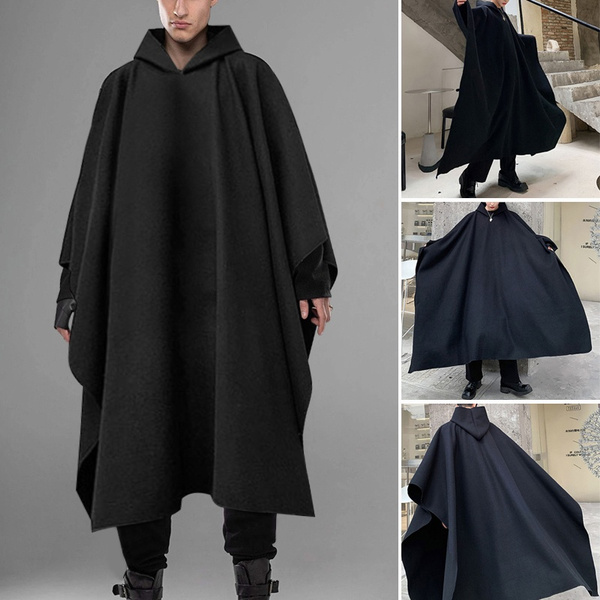 Mens winter shop cloak with hood