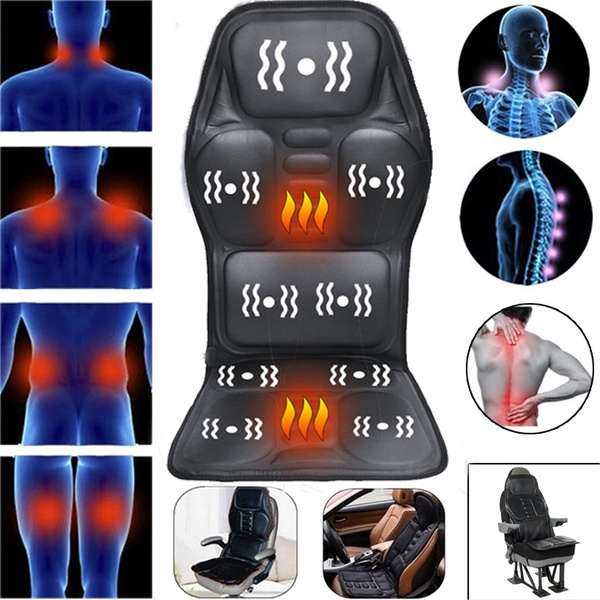 9 Intensity Electric Heated Back Massage Cushion Car Seat Full