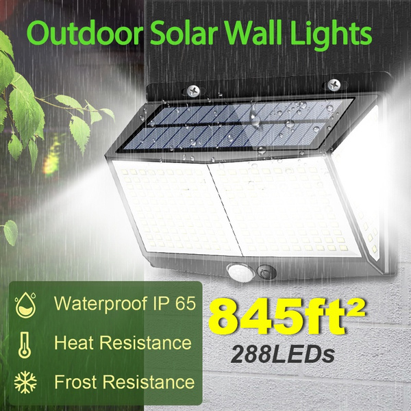 Solar Powered 288 LED PIR Motion Sensor Wall Light Garden Outdoor Lamp Lighting 