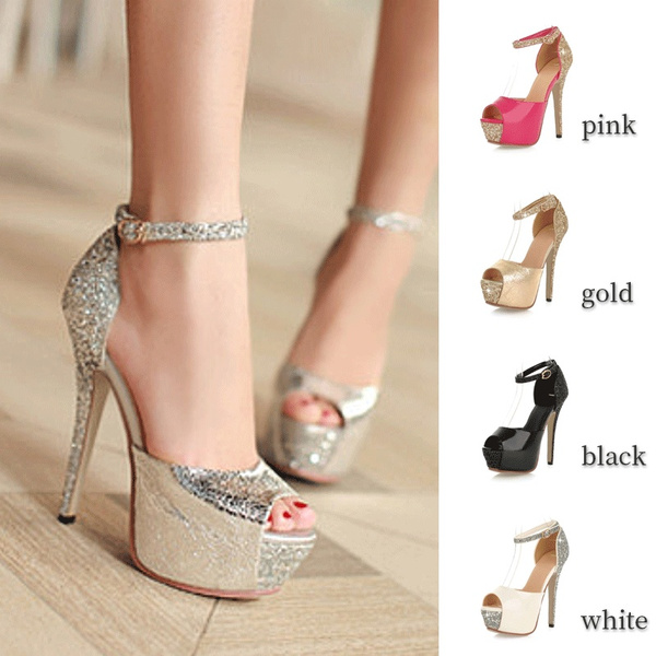 gold diamond high heels